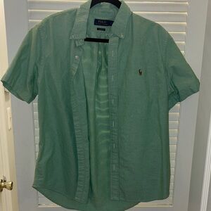 Polo by Ralph Lauren Men’s Green Button-Down Oxford Short Sleeve Shirt